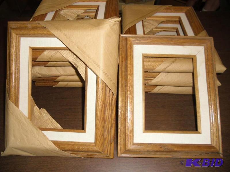 lot 20017 image: 10 Oak Picture Frames 5 X 7 with Cloth Matting