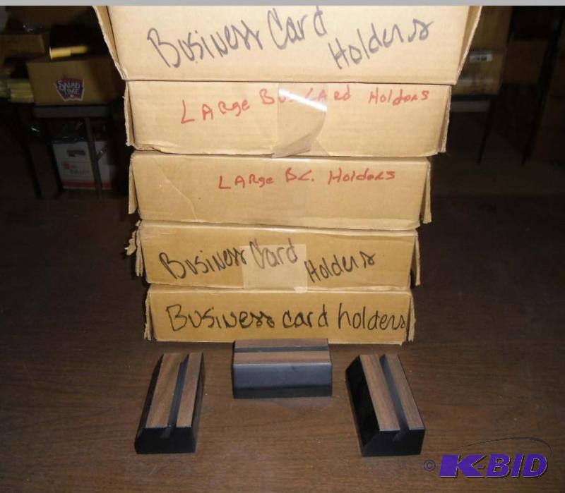 lot 20018 image: 75 Business Card Holders Wood tone and Black