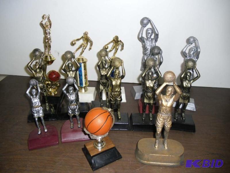 lot 20020 image: 14 Basketball Trophies - Blank and ready to be personalized