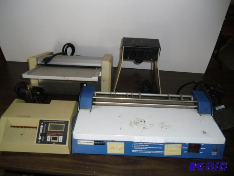 lot 20030 image: Lot Vintage Laminating Equipment Laminex Pak IV and Pak 1 X & Laminator Compugraphic Easy Coat 14