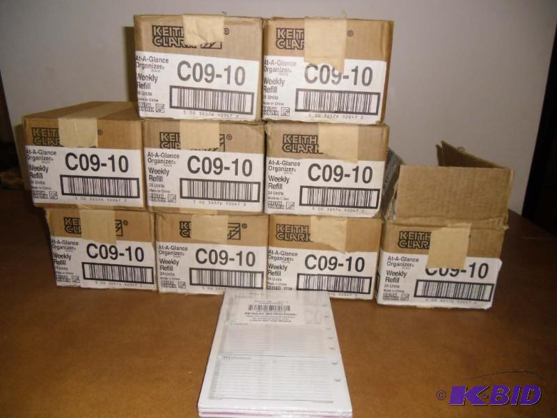 lot 20041 image: 9 full boxes of At-a-Glance Organizer Refills  -  Undated Weekly Calendars -