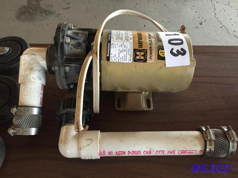 lot 103 image: Hayward pump....