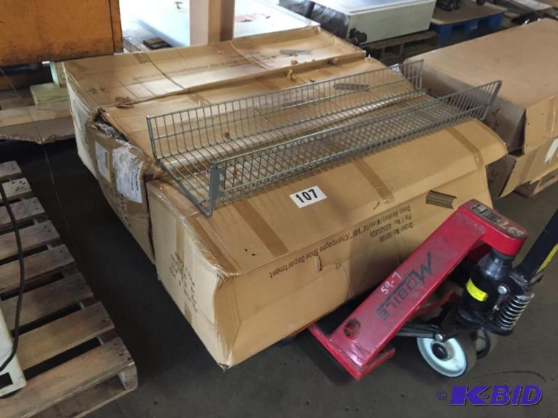 lot 107 image: Pallet lot of new retail wire shelf baskets....
