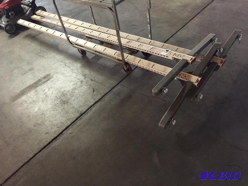 lot 114 image: Lot of 3 retail shelf holders. Cart NOT inclu...