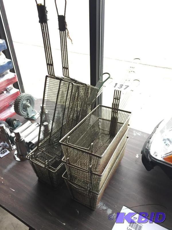 lot 137 image: Misc stainless deep fryer baskets....