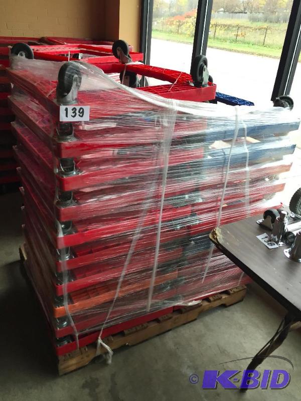 lot 139 image: Pallet lot of approx 19 plastic dollies....