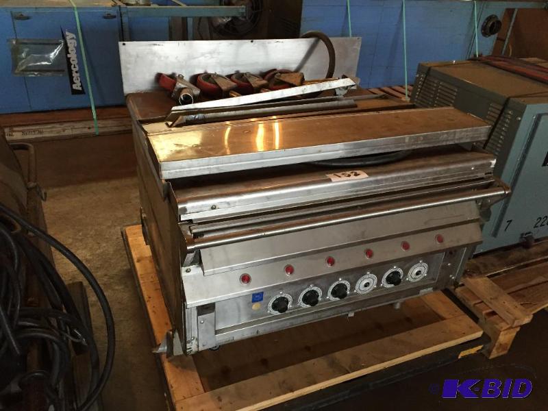 lot 152 image: Stainless commercial cook top. NSF sticker. H...