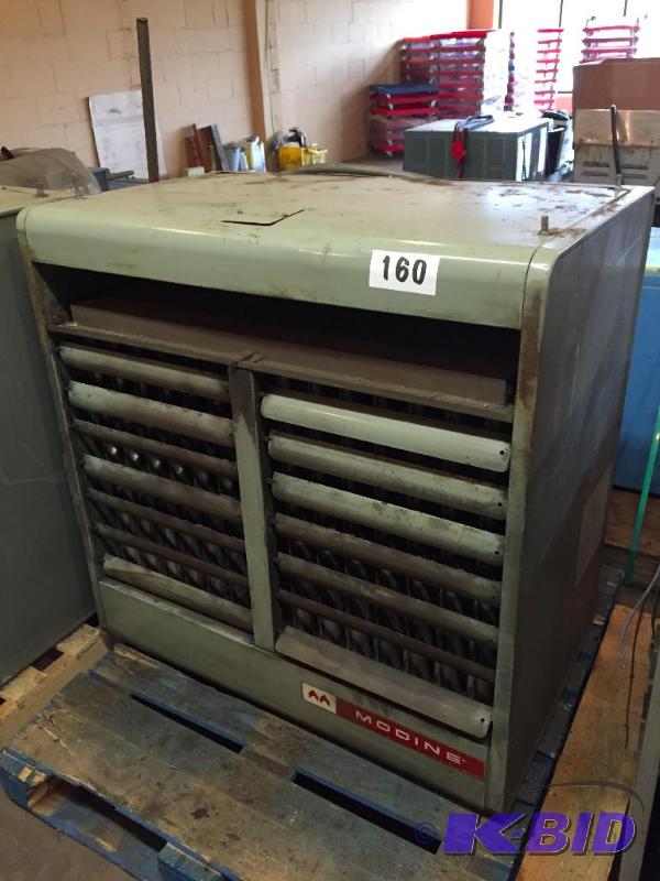 lot 160 image: Modine large hanging garage heater. Natural g...