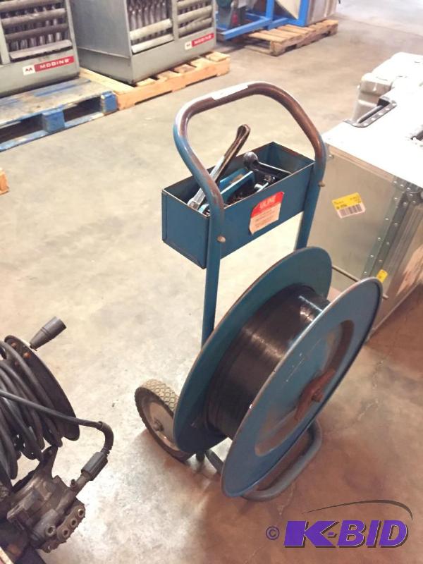 lot 167 image: Plastic banding cart with banding, tools, and...