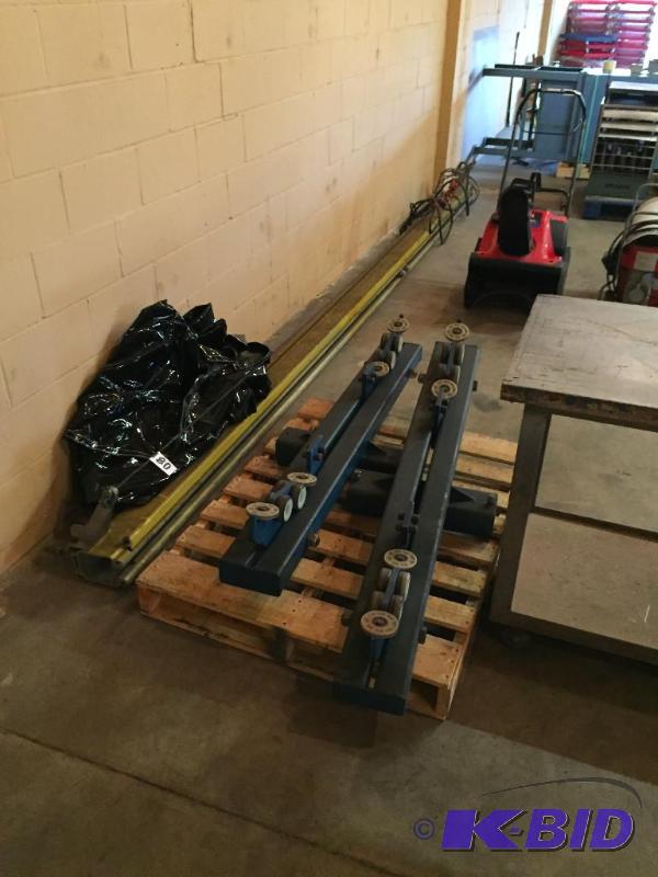 lot 180 image: Steel beam with 2 trolleys....