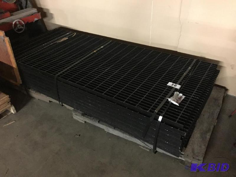 lot 36 image: Lot of 8 heavy duty steel safety grating....