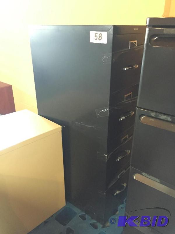 lot 58 image: 4 drawer metal filing cabinet....
