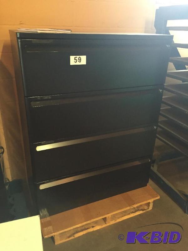 lot 59 image: 4 drawer metal lateral filing cabinet....