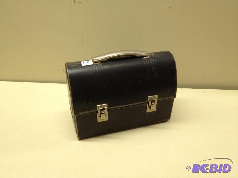 lot 118 image: Vintage Tin Black Lunch Box...