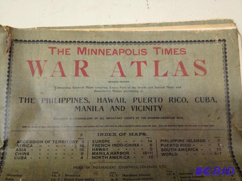 lot 129 image: 1899 Minneapolis Times War Atlas   Copyr...