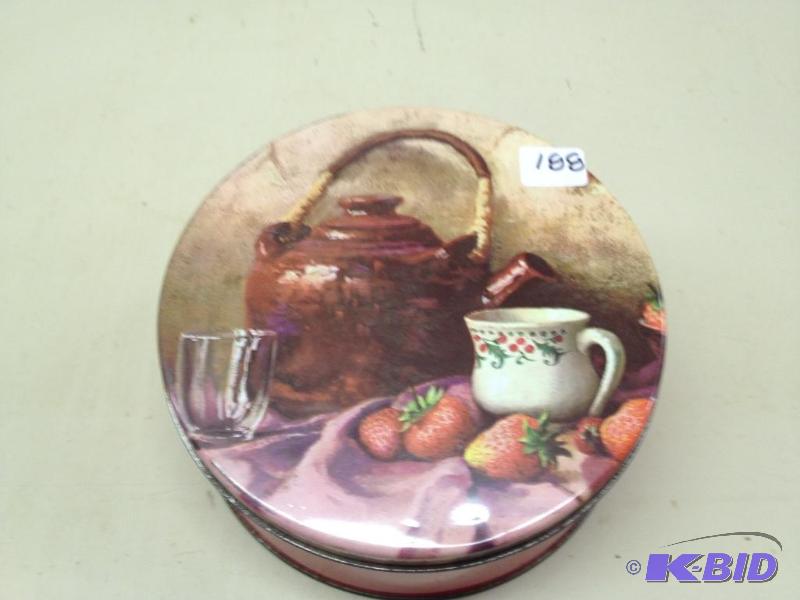 lot 188 image: Tin Full of Measuring Spoons  Cups ...