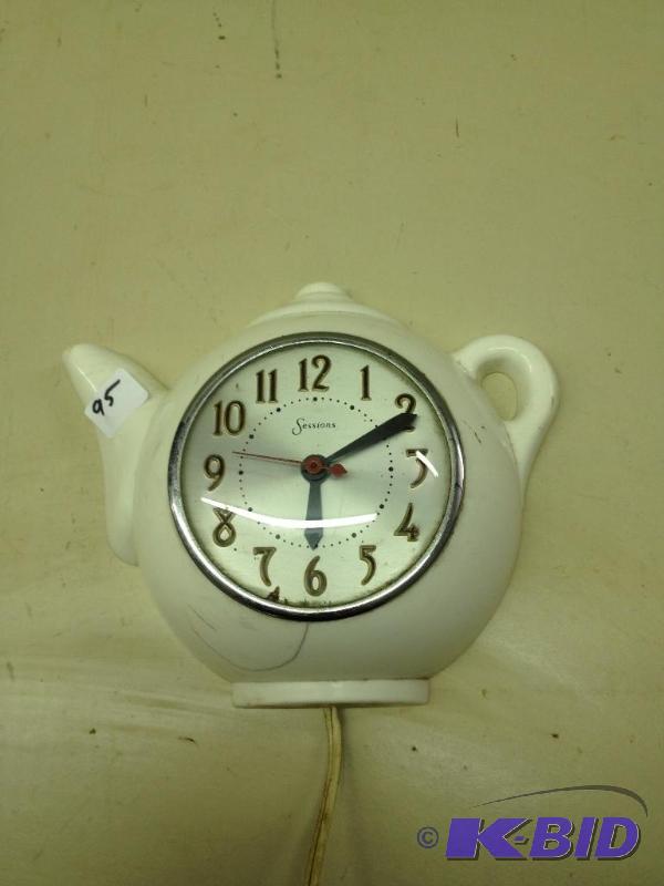 lot 95 image: Tea Kettle Clock  Clock Works ...