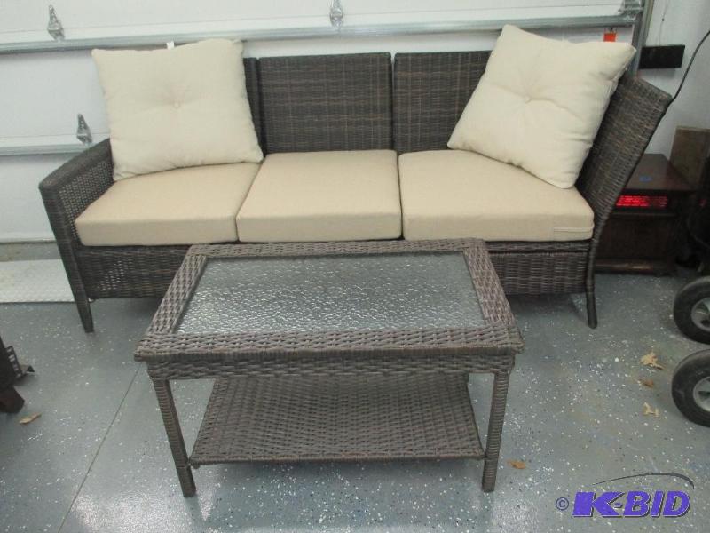 3 Piece Resin Outdoor Furniture with cushion