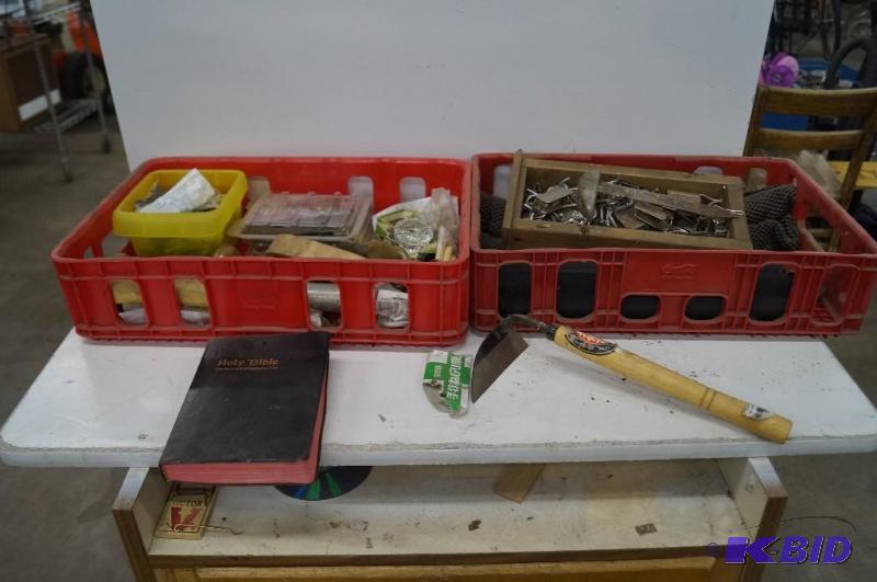 Coke tray with misc items