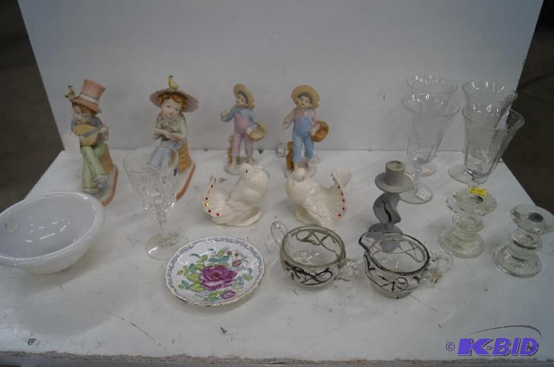 Figurines, glassware