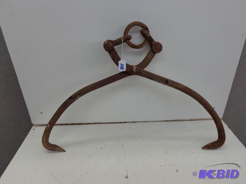 lot 108 image: Old Log Tongs   Nice Patina  No Obvious Wear&...