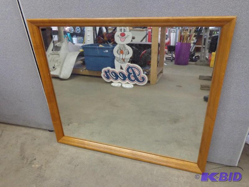 lot 182 image: Wall Mirror   39" x 33"  Hanging Mi...