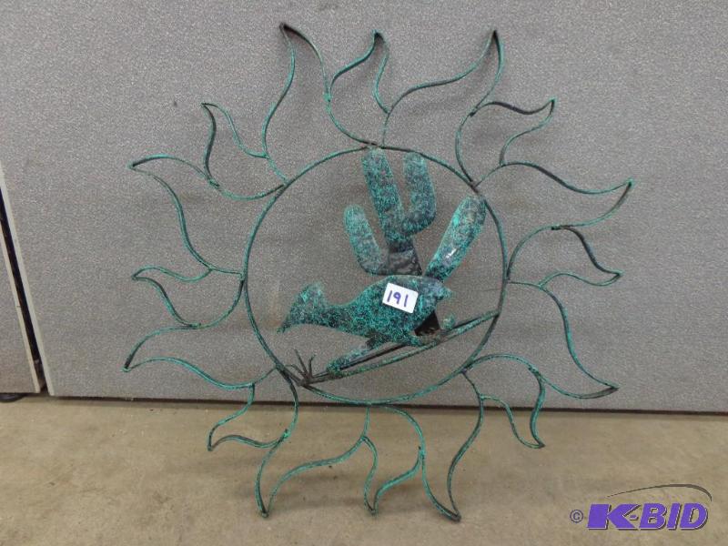 lot 191 image: Metal Yard Decoration   Southwestern Sun wRo...