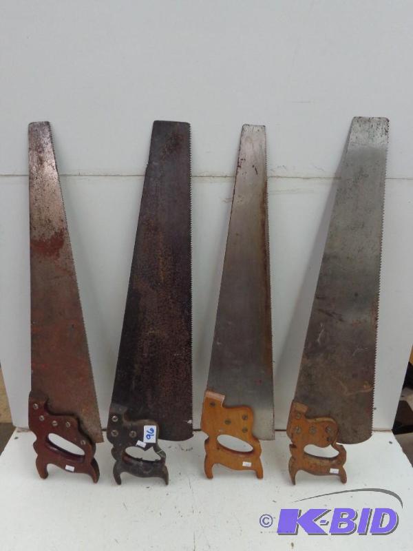 lot 96 image: Hand Saws   4 very nice vintage saws  1 Appea...