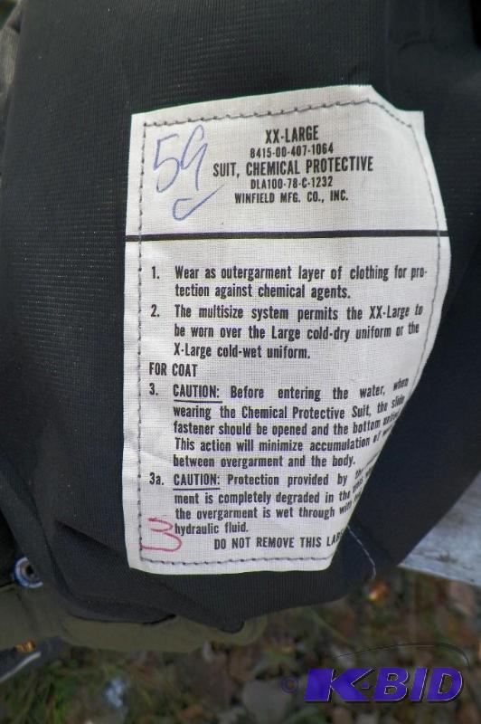 lot 112 image: XXL - Military Chemical Suit