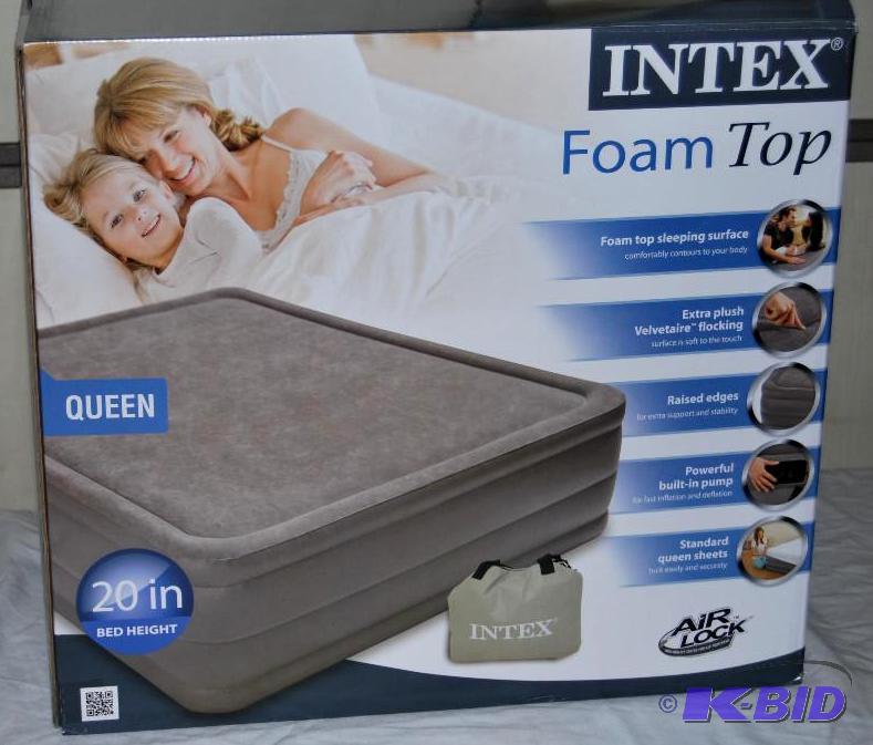 Intex Queen Size Foam Top Air Bed, velvet sur...
