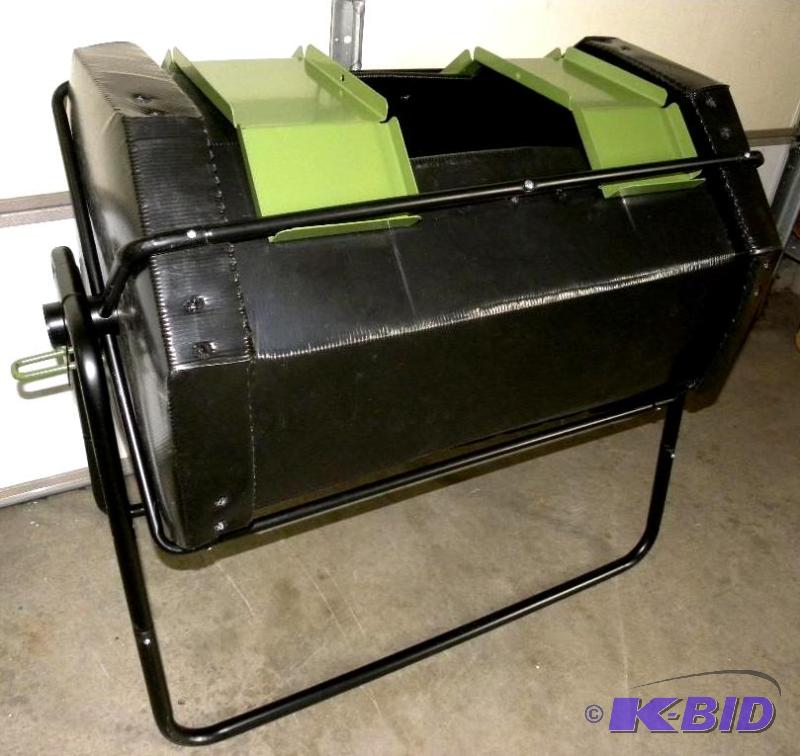 Compost Tumbler, heavy duty steel frame, blac...