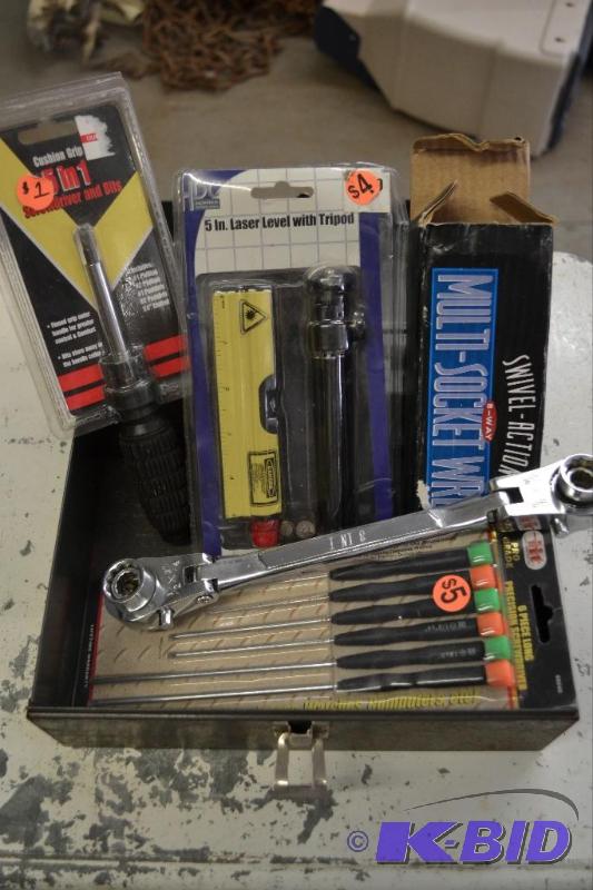 Misc Lot of Tools in a Tin Box