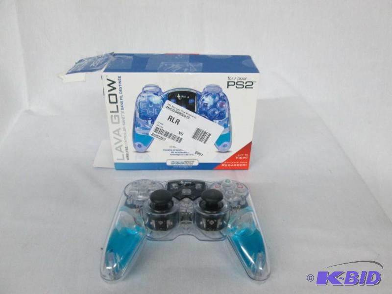 PS2 Blue Lava Glow Wireless Controller