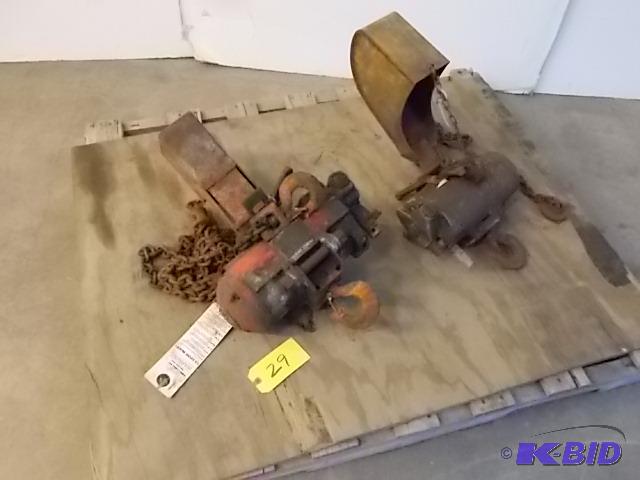 (2) Pneumatic Chain Hoists, Unknown Cond....