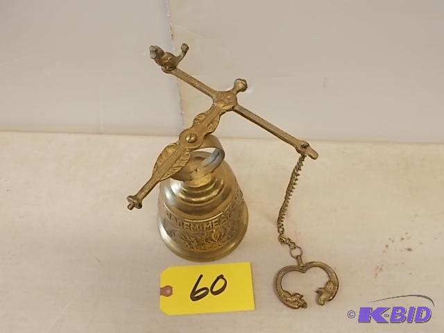 Brass Mission Bell &quotMan With Sword&quot...