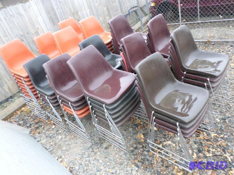 lot 20 image: Lot Of (86) Steel-Framed Chairs, Assorted Col...