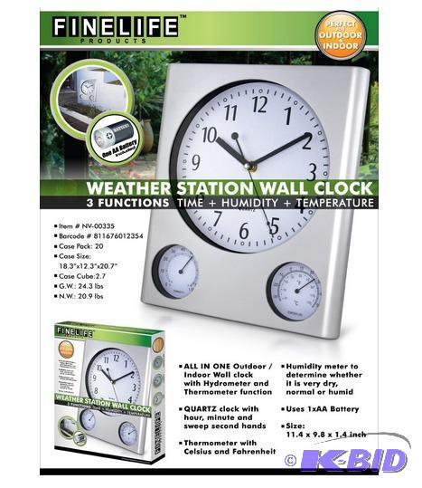 lot 144 image: 3 in 1 Weather Station Wall Clock