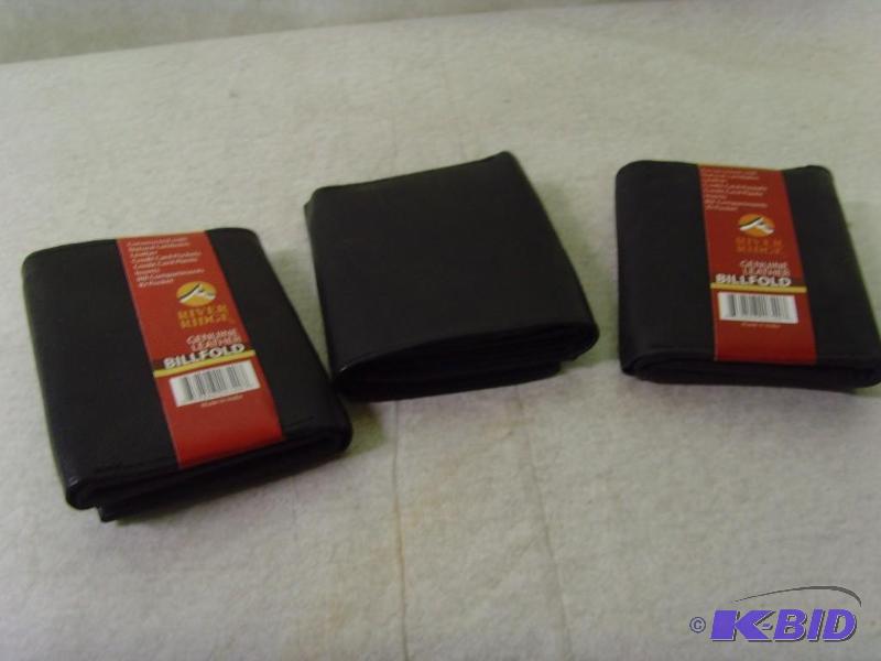 lot 164 image: Genuine Leather Wallet 3 Pack
