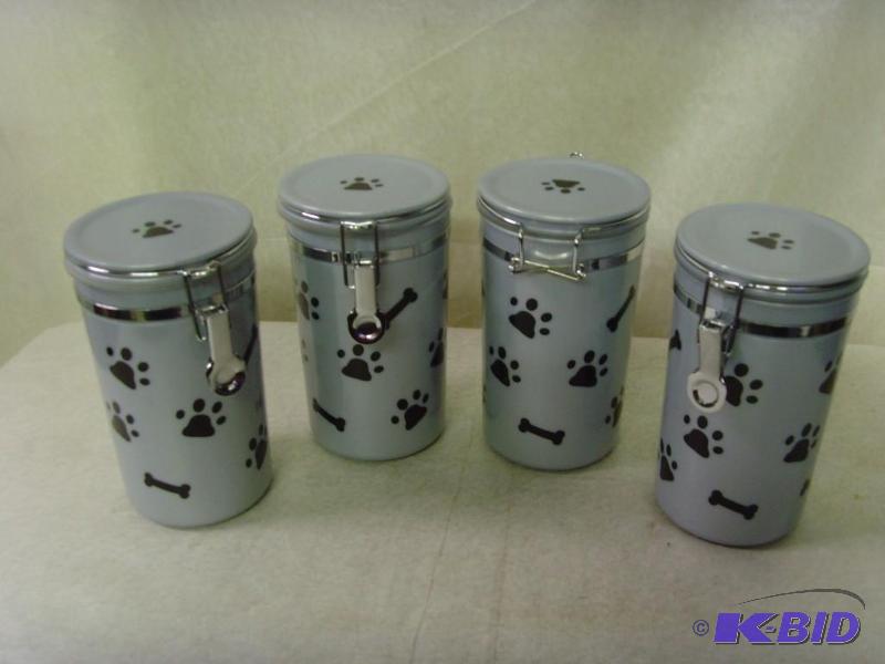 lot 89 image: 4 Piece Doggie Canisters