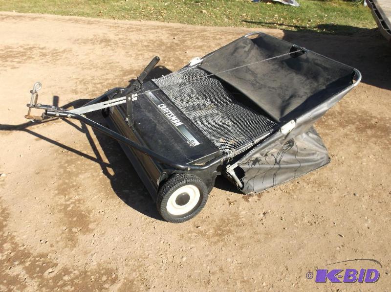 lot 14 image: Craftsmen 42" lawn sweeper in great cond...