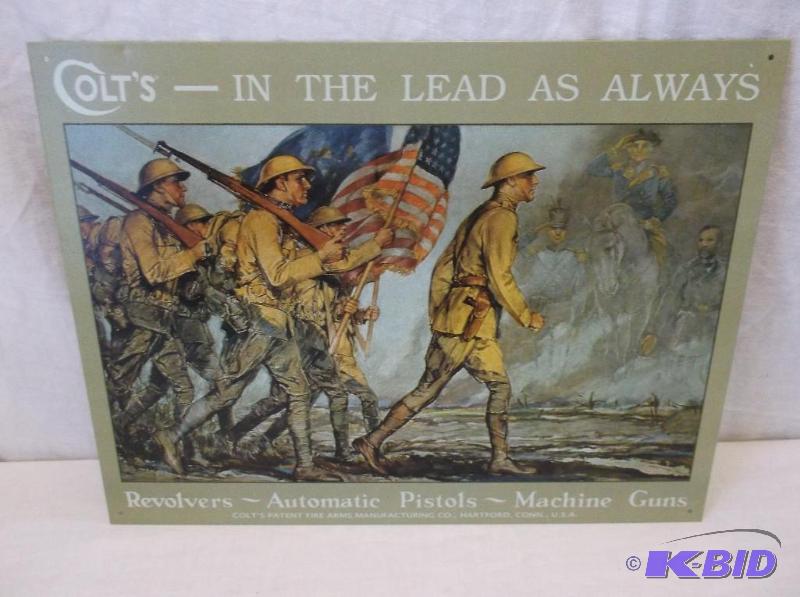 lot 49 image: Collectable Colts metal sign measuring 16&qu...