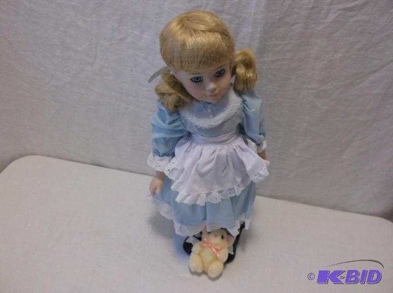 lot 63 image: Beautiful hand painted porcelain doll 16"...
