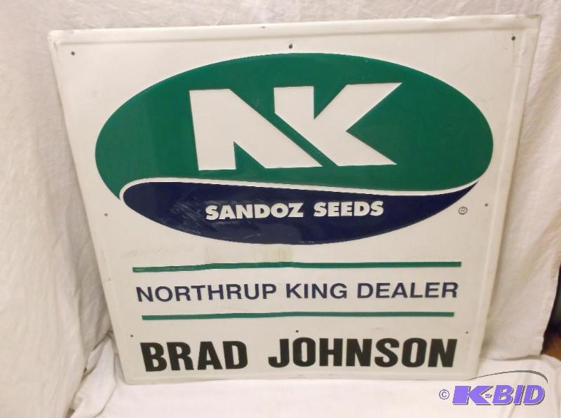 lot 93 image: Large Sandoz Seeds sign measuring 36" x ...