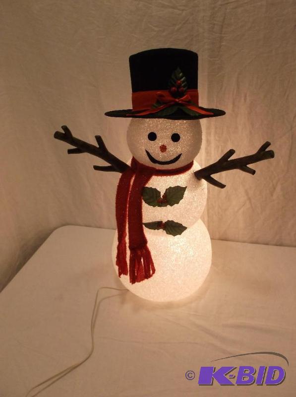 lot 94 image: Cute lighted snowman measuring 23 12" t...