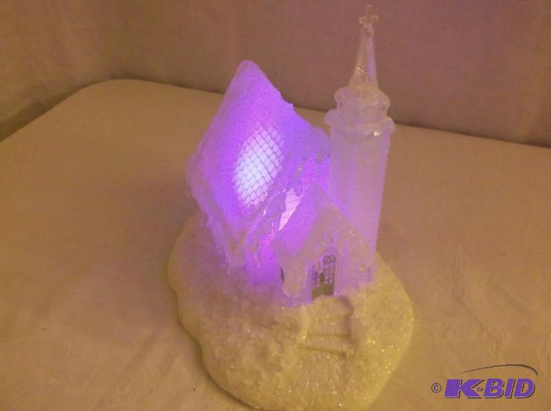 lot 95 image: Ice village church with color changing effect...