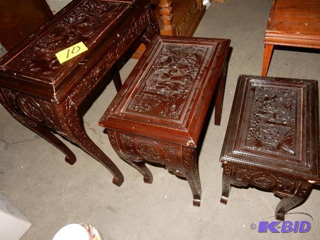 3 nesting side tables.. Asian Decor with a DA...