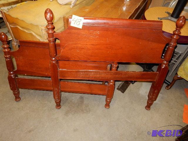 Cherry Wood Single bed head board, foot board...
