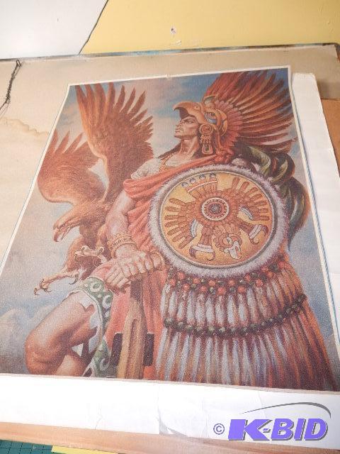 This is a nice SAND ART AZTEC Indian picture....