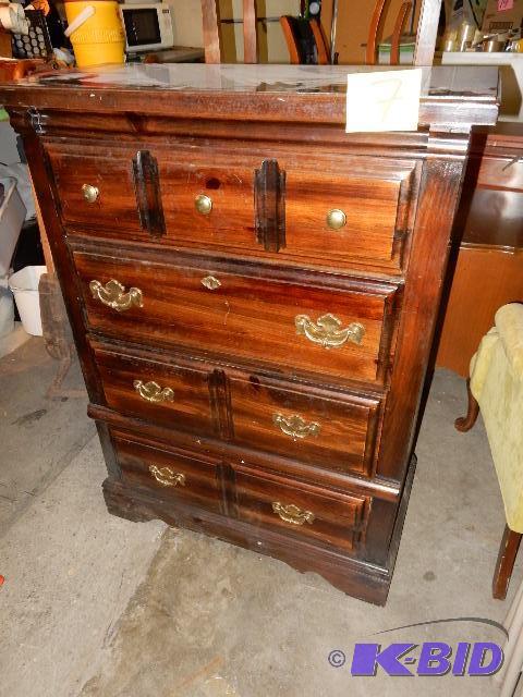 Simulated Walnut Dresser. 33in x 18in x 46in ...