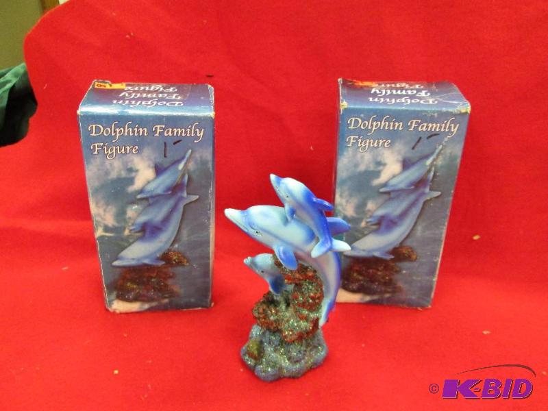lot 162 image: Qty 3 Dolphin Family Figure...